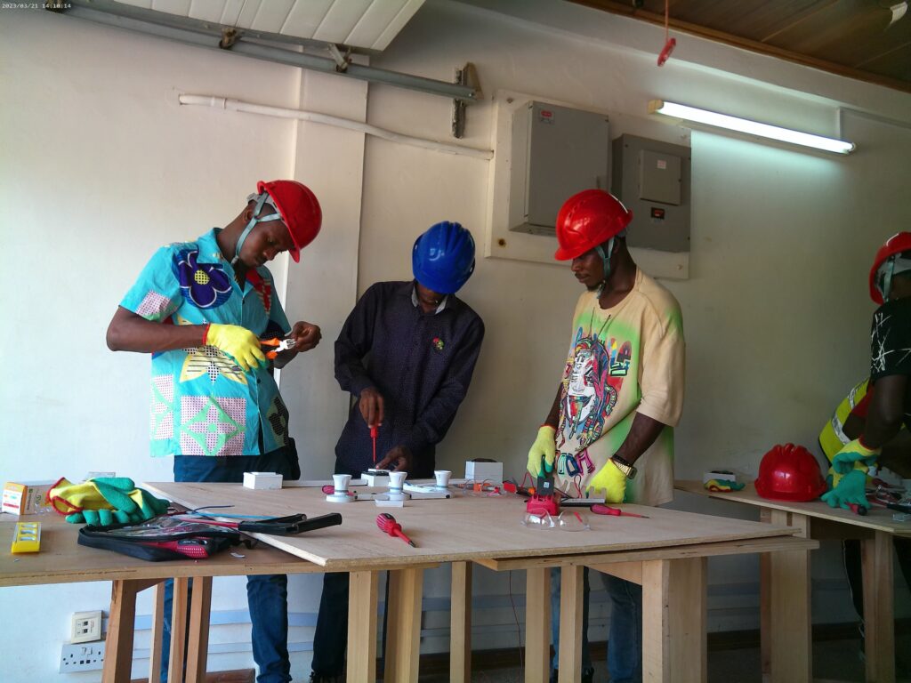 The Marcus Mosiah Garvey Foundation MMGF - youth vocational training and electrical training students sponsored by KGL